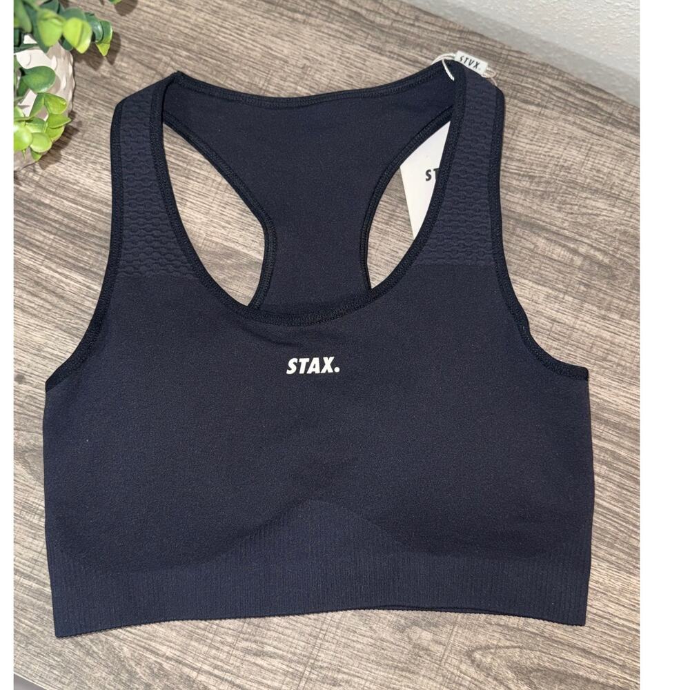 STAX. NANDEX Classic Crop Sports Bra - Black - Size Medium